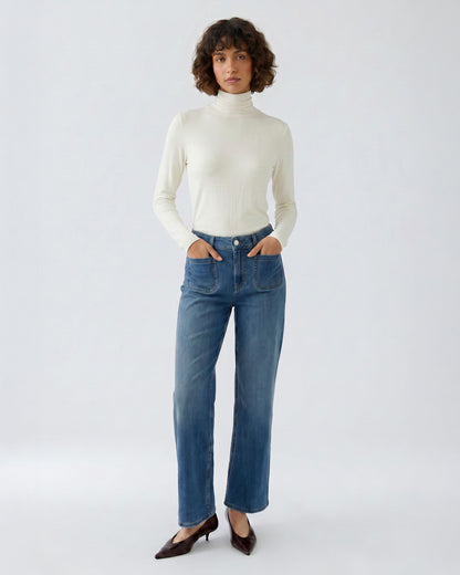 Long Sleeve Turtleneck - Cream