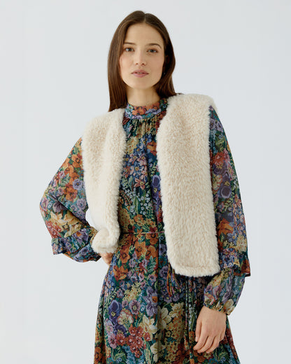 Fluffy Waistcoat - Beige