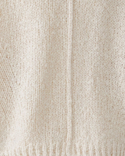 Tape Yarn V Neck Jumper - Beige
