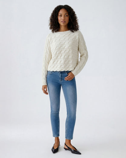 Cable Knit Jumper - Beige