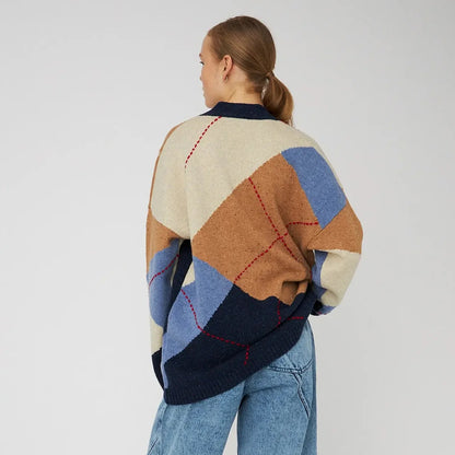 Oversized Cardigan In Wool Mix - Blue Sea
