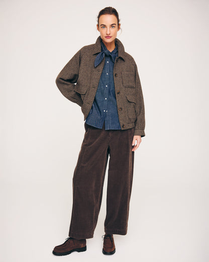 Plum Tencil Denim Bow Shirt - Dark Denim