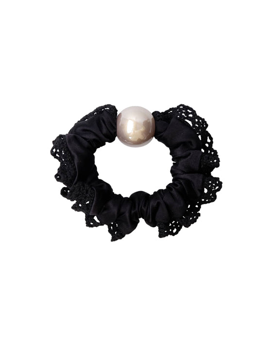 Petal Mini Scrunchie - Black