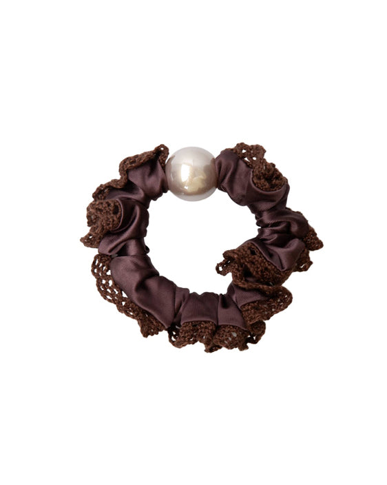 Petal Mini Scrunchie - Coffee