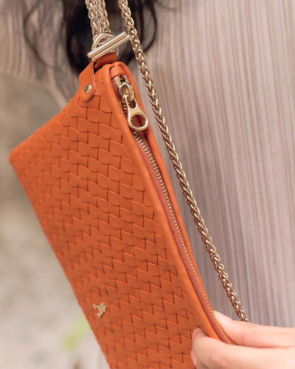 Pillow Tresse Woven Bag - Orange