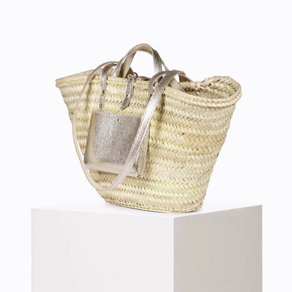 Panier Small Leather Basket Bag - Gold