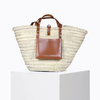 Panier Small Leather Basket Bag - Tan