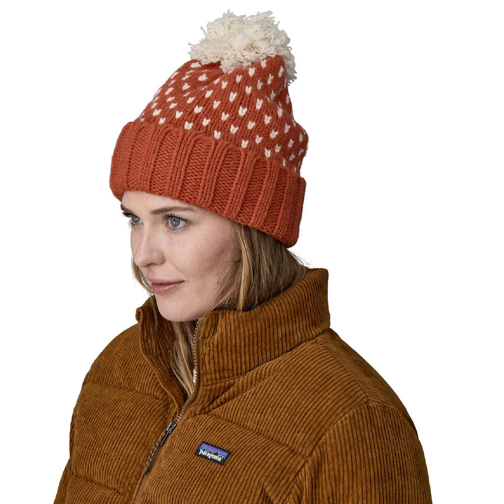 Snowbelle Beanie - Offset Dot: Burnished Red