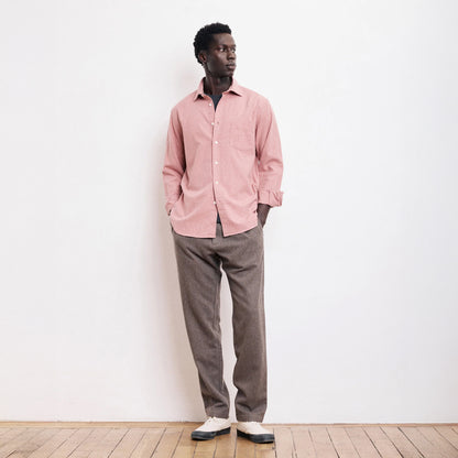 Paul Brushed Cotton Shirt - Red
