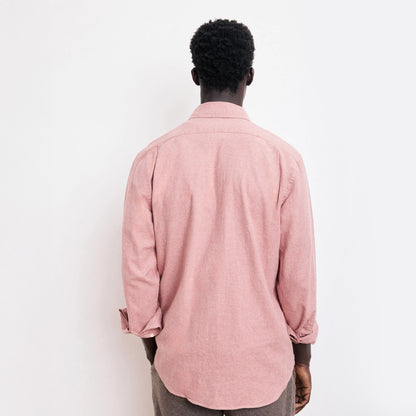 Paul Brushed Cotton Shirt - Red