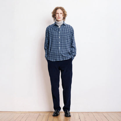 Paul Woven Check Shirt - Navy/Green