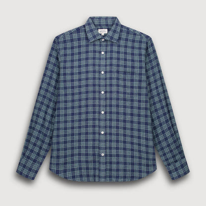Paul Woven Check Shirt - Navy/Green