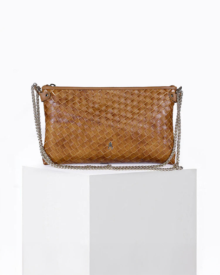 Pillow Tresse Woven Bag - Caramel