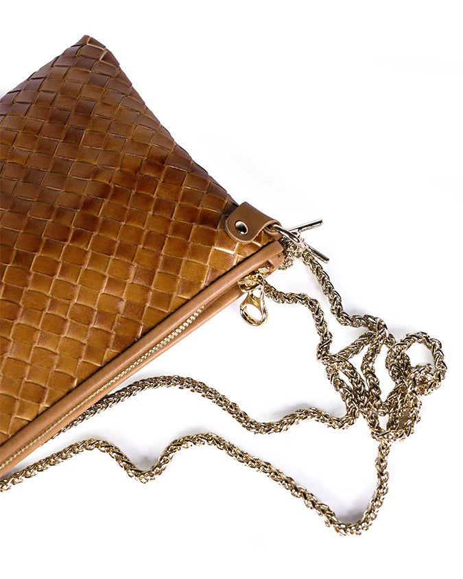 Pillow Tresse Woven Bag - Caramel