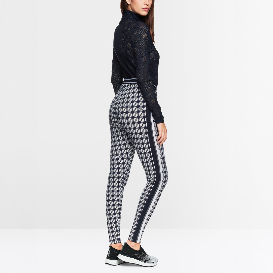 Printed Link Leggings - Navy