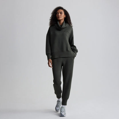 Priya Longline Sweat - Olive Marl