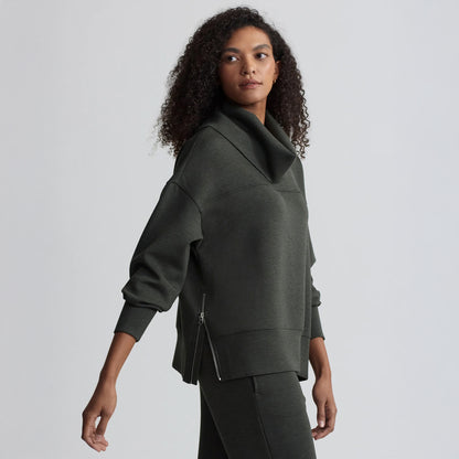 Priya Longline Sweat - Olive Marl