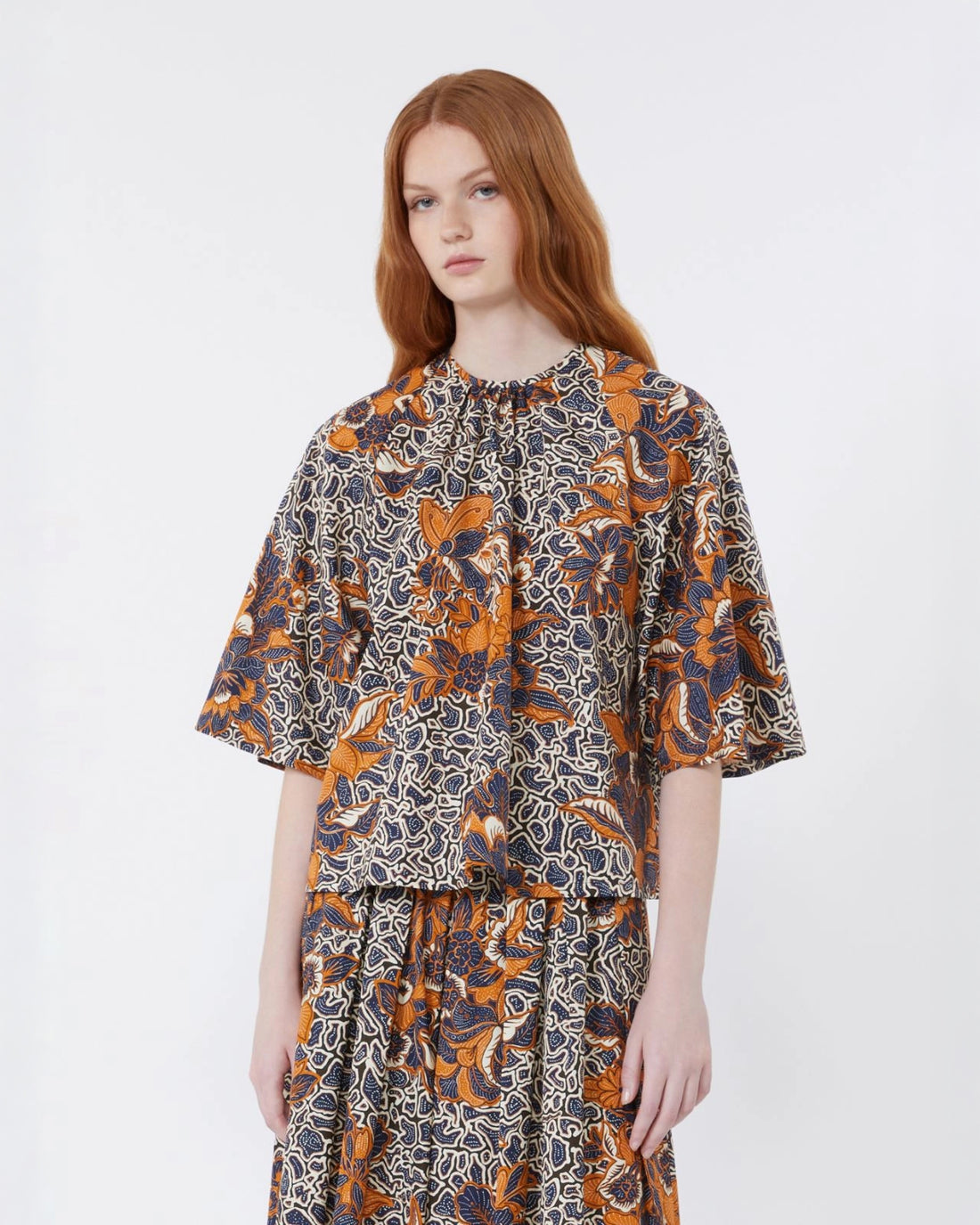 Quaglia Printed Blouse - Navy Multi