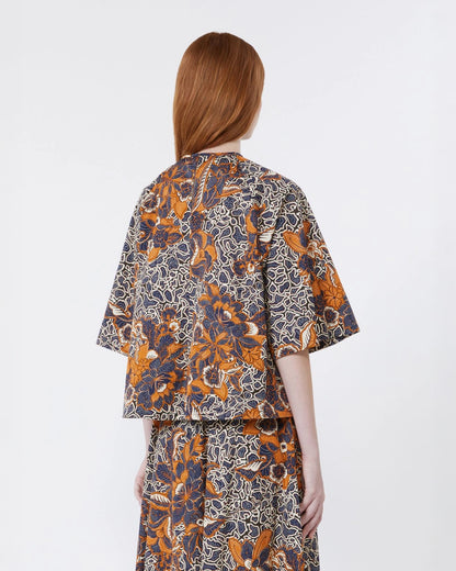 Quaglia Printed Blouse - Navy Multi