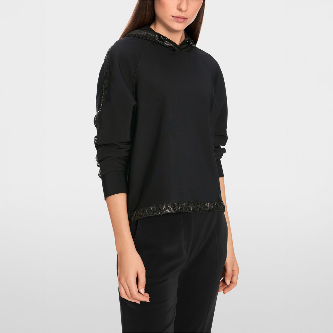 Quilted Pocket Sports Zip Top - Black