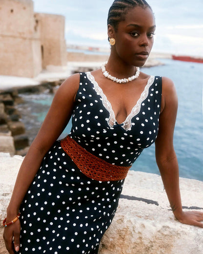 Roxella Woven Leather Belt - Tan