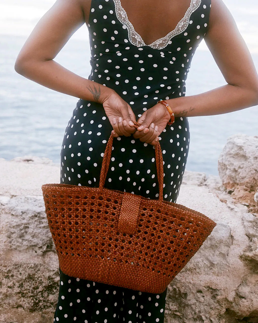 Rixo x Dragon Diffusion Lucine Leather Bag - Tan