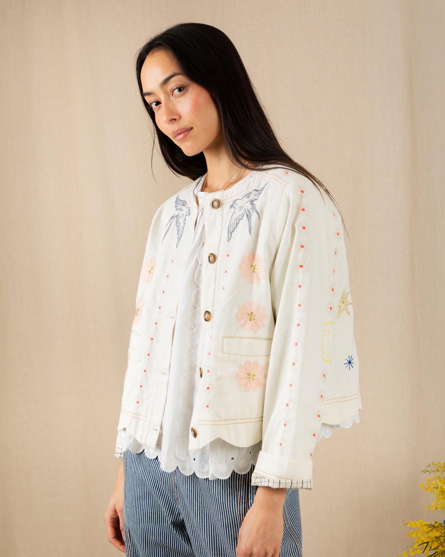 Rosie Jacket - Ecru Multi