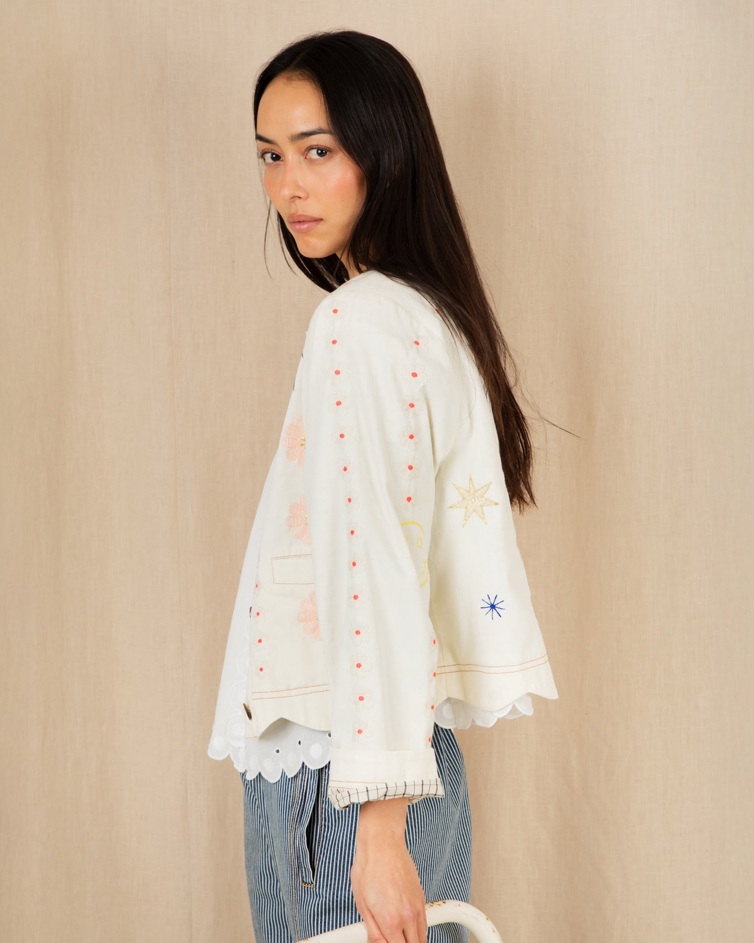 Rosie Jacket - Ecru Multi