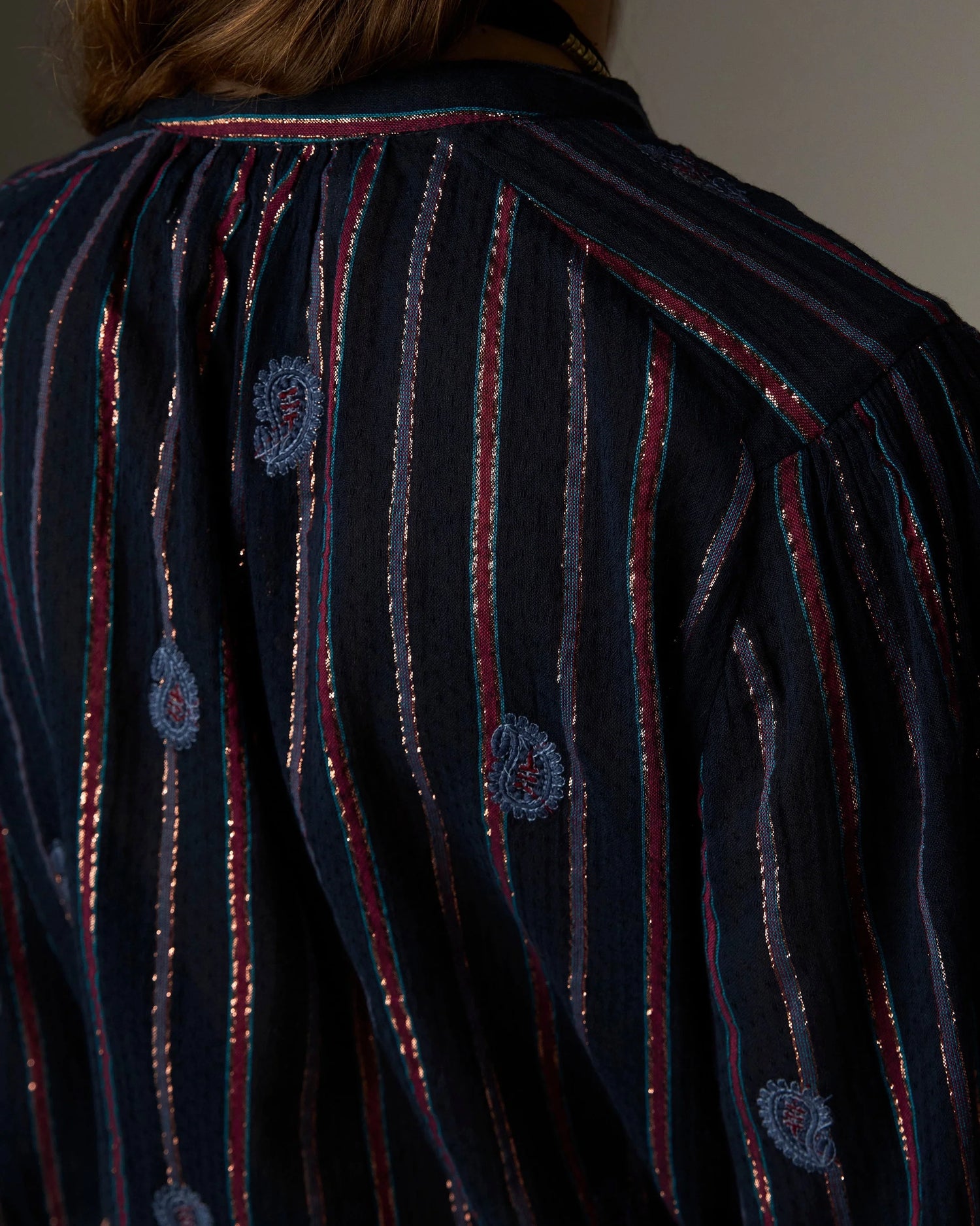 Raga Mina Stripe Shirt - Navy Berry