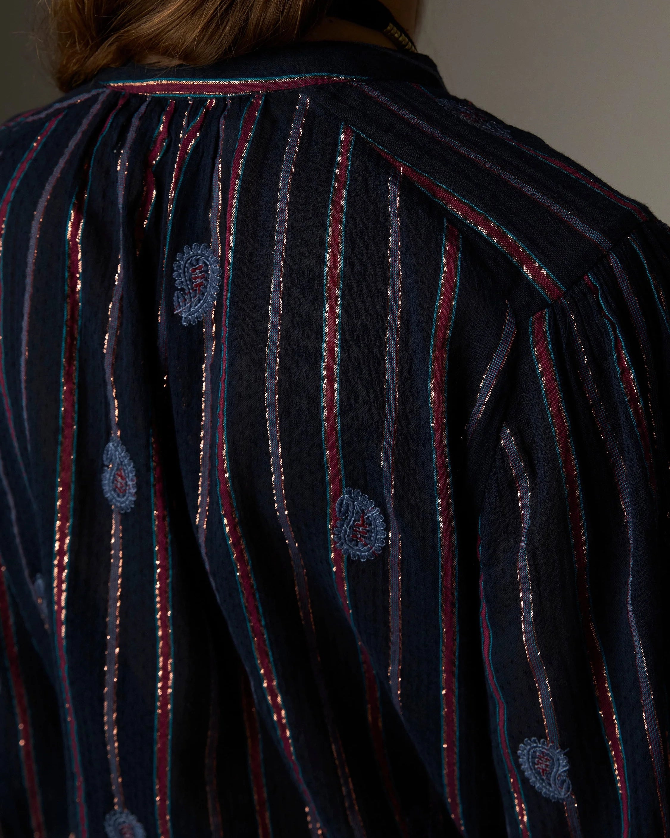 Raga Mina Stripe Shirt - Navy Berry