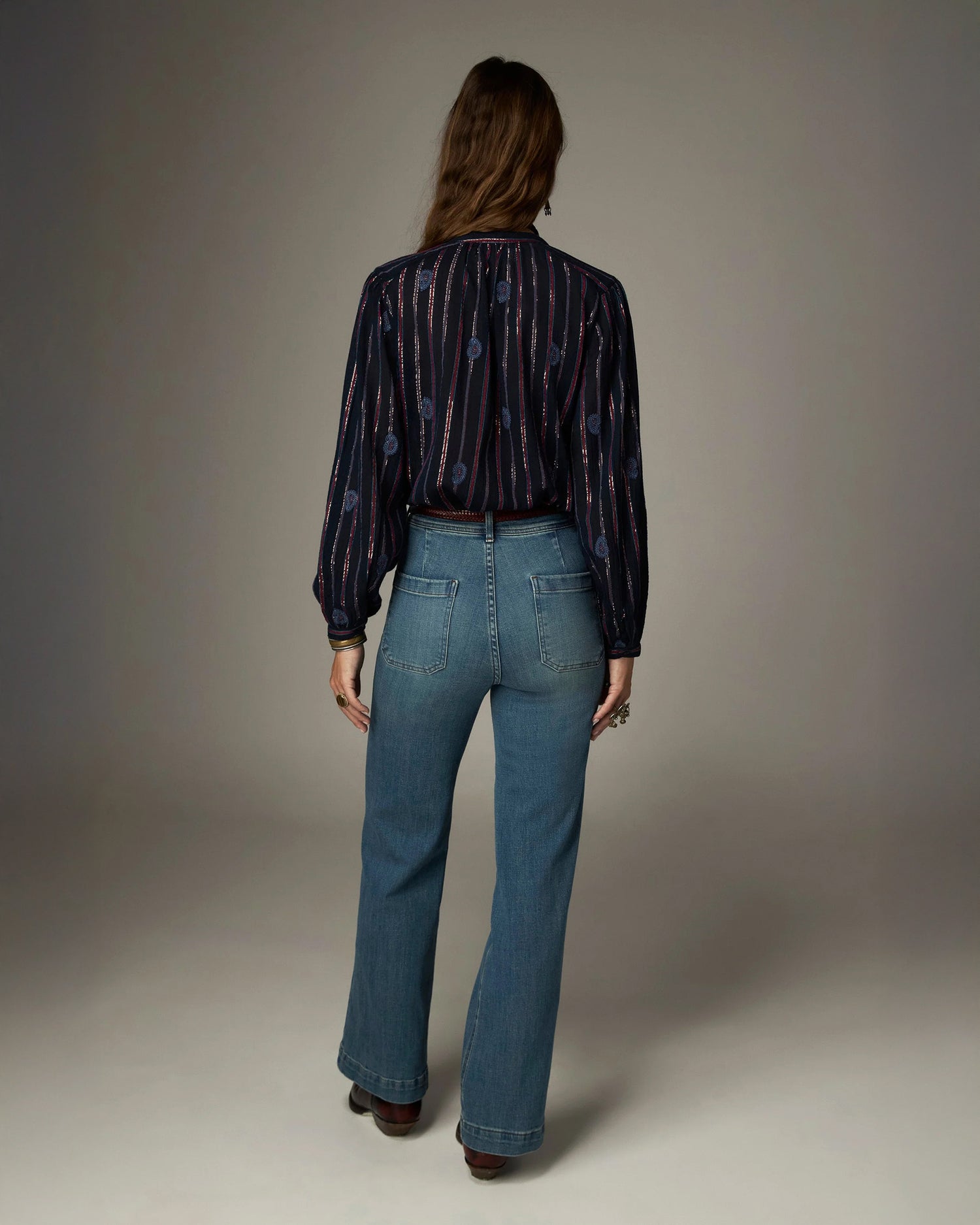 Raga Mina Stripe Shirt - Navy Berry