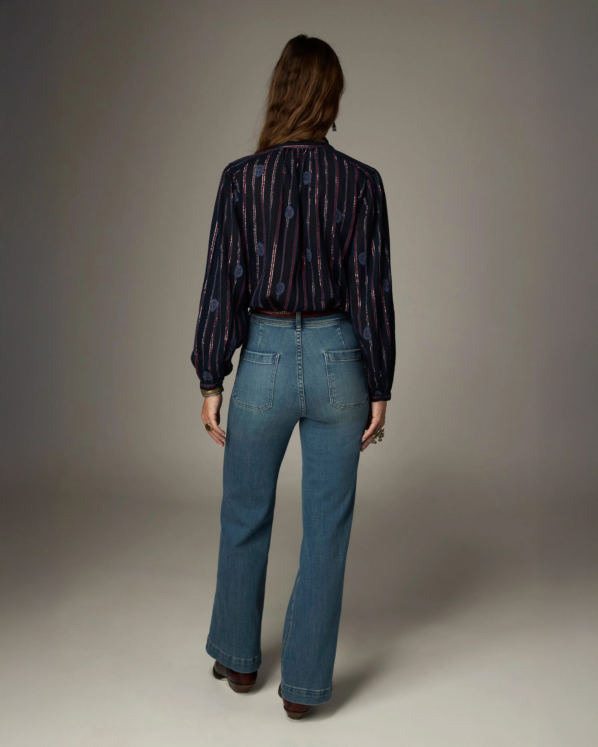Raga Mina Stripe Shirt - Navy Berry