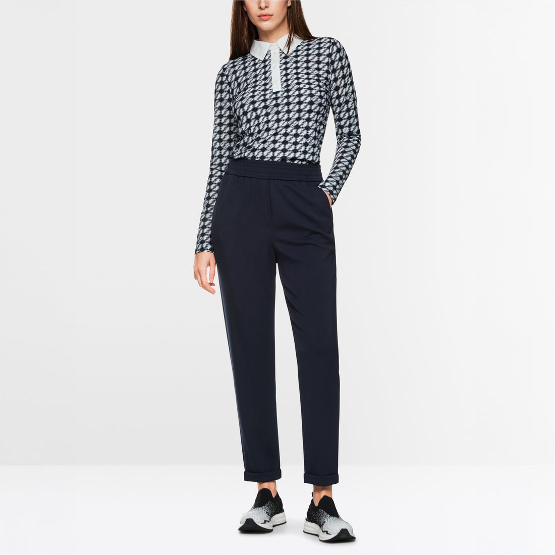 Rhodos Relaxed Fit Cuffed Trousers - Navy