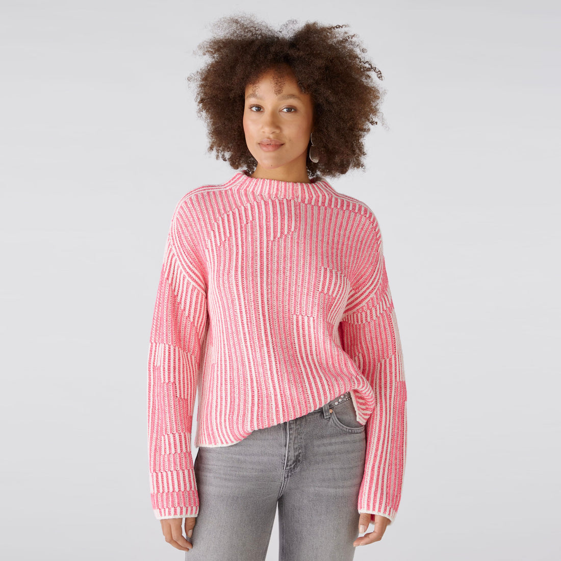 Ribbed Jumper - Pink Grey