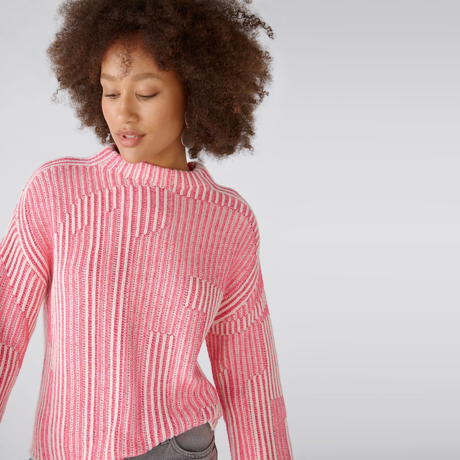 Ribbed Jumper - Pink Grey