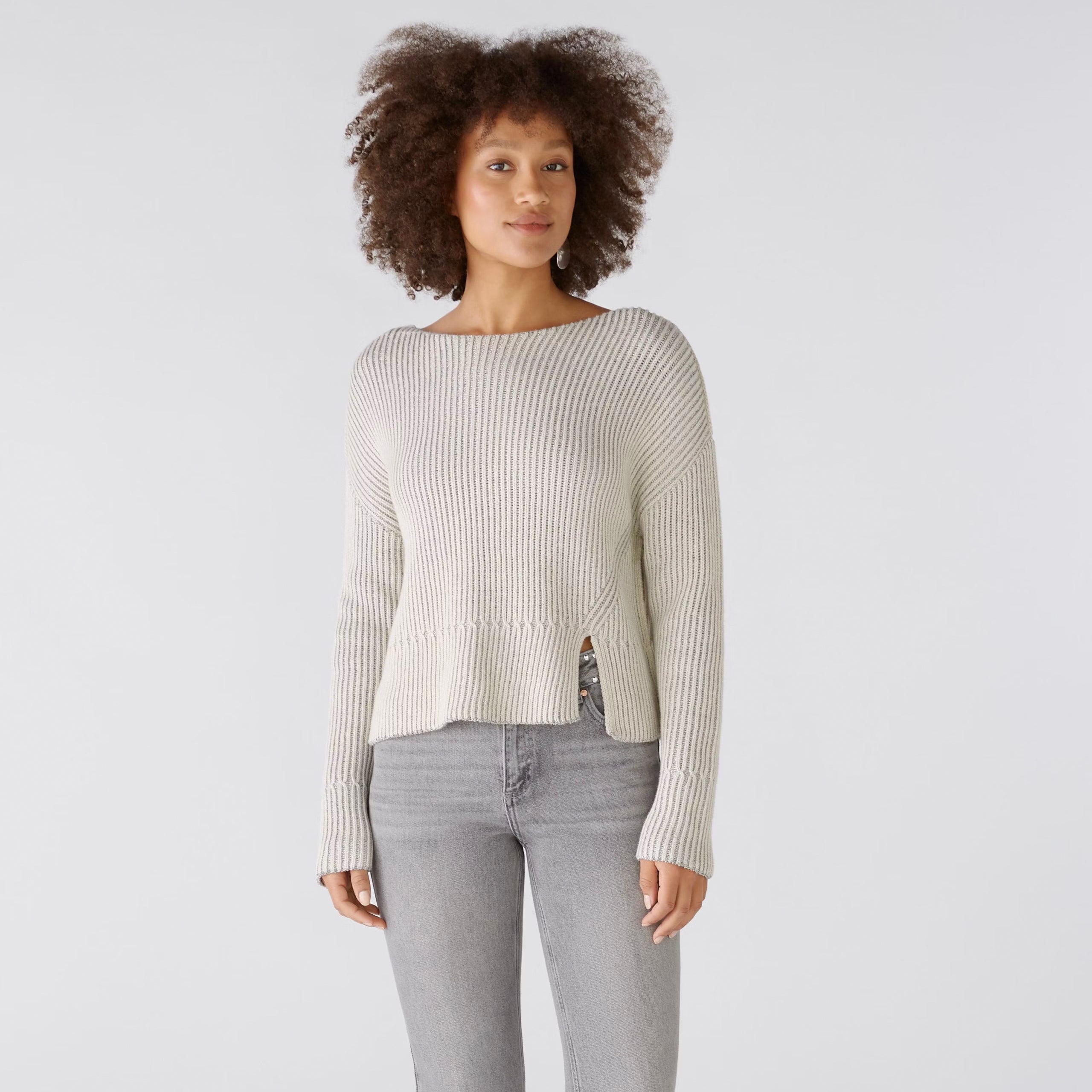 Ribbed Jumper - Stone Grey