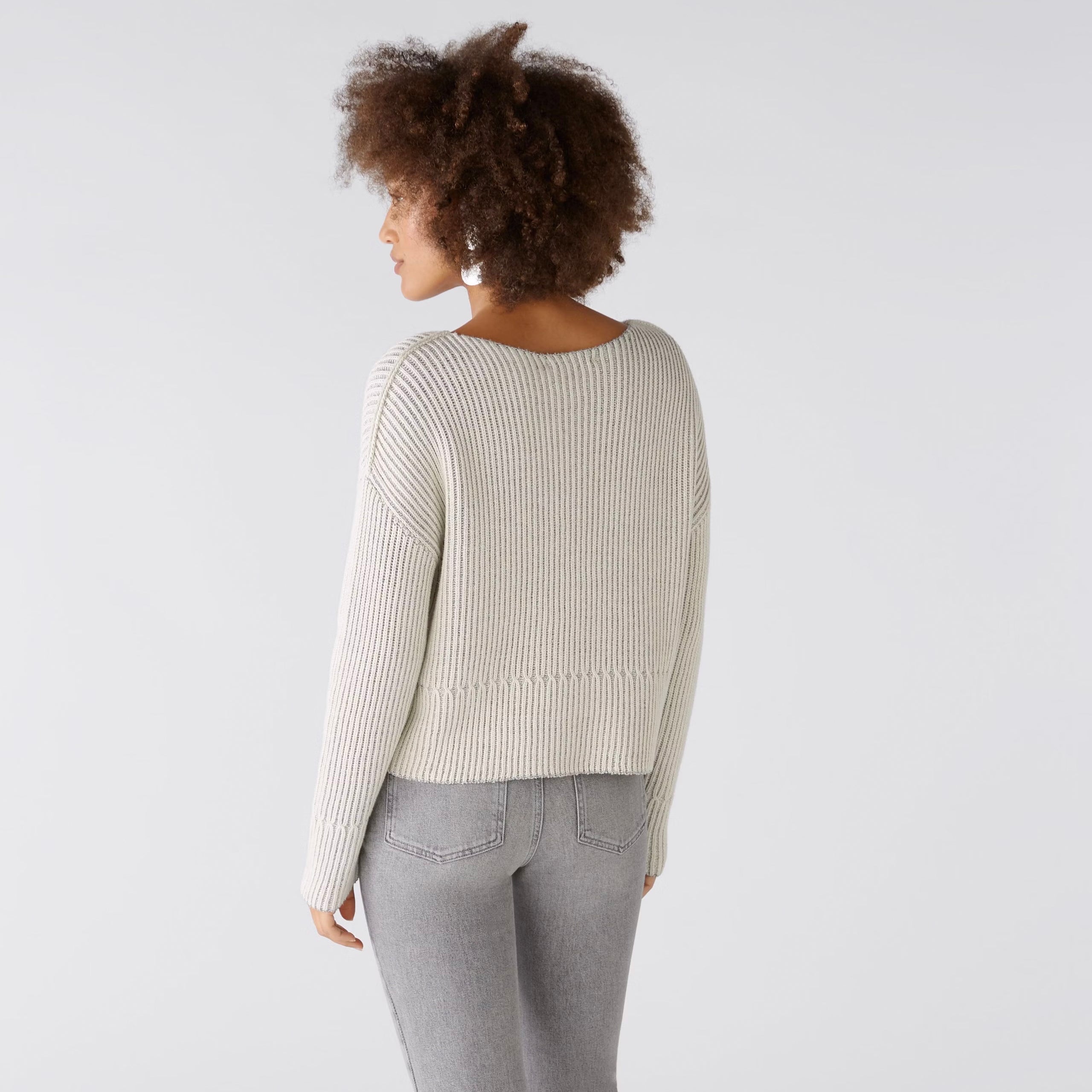 Ribbed Jumper - Stone Grey