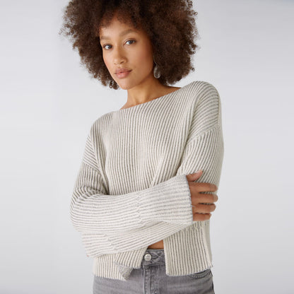 Ribbed Jumper - Stone Grey