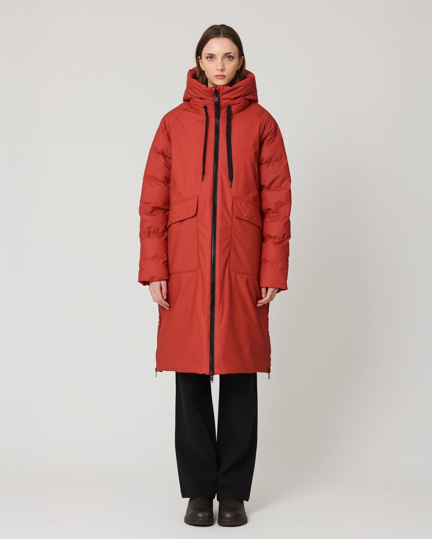 Rime Quilted Coat - Red Ochre