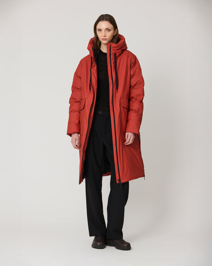 Rime Quilted Coat - Red Ochre
