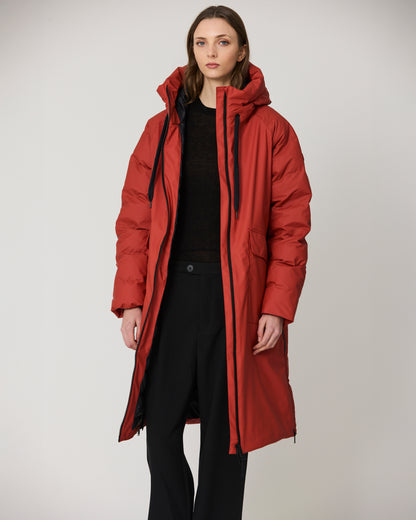 Rime Quilted Coat - Red Ochre
