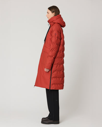 Rime Quilted Coat - Red Ochre