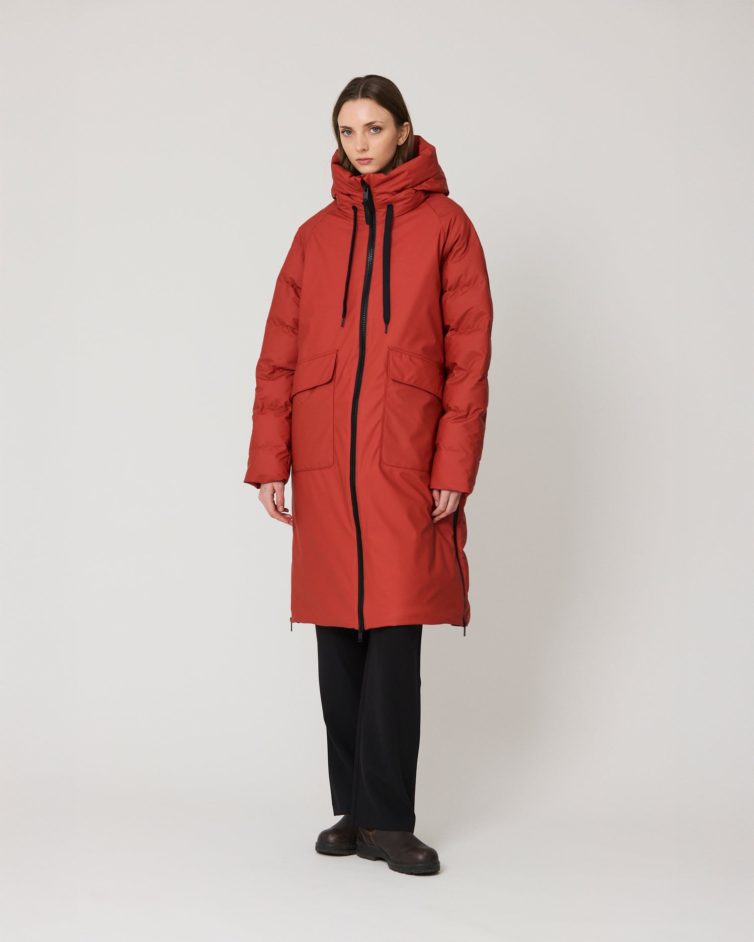 Rime Quilted Coat - Red Ochre