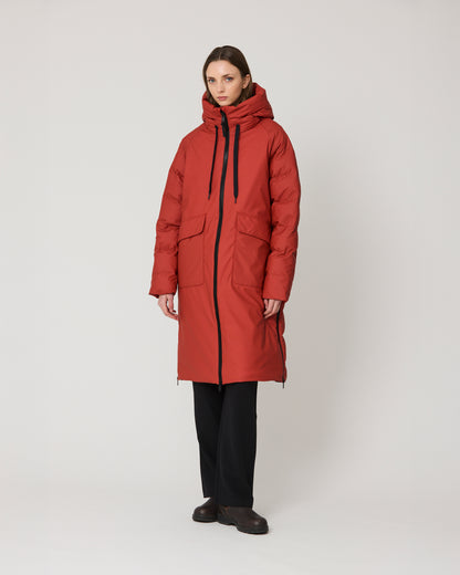 Rime Quilted Coat - Red Ochre