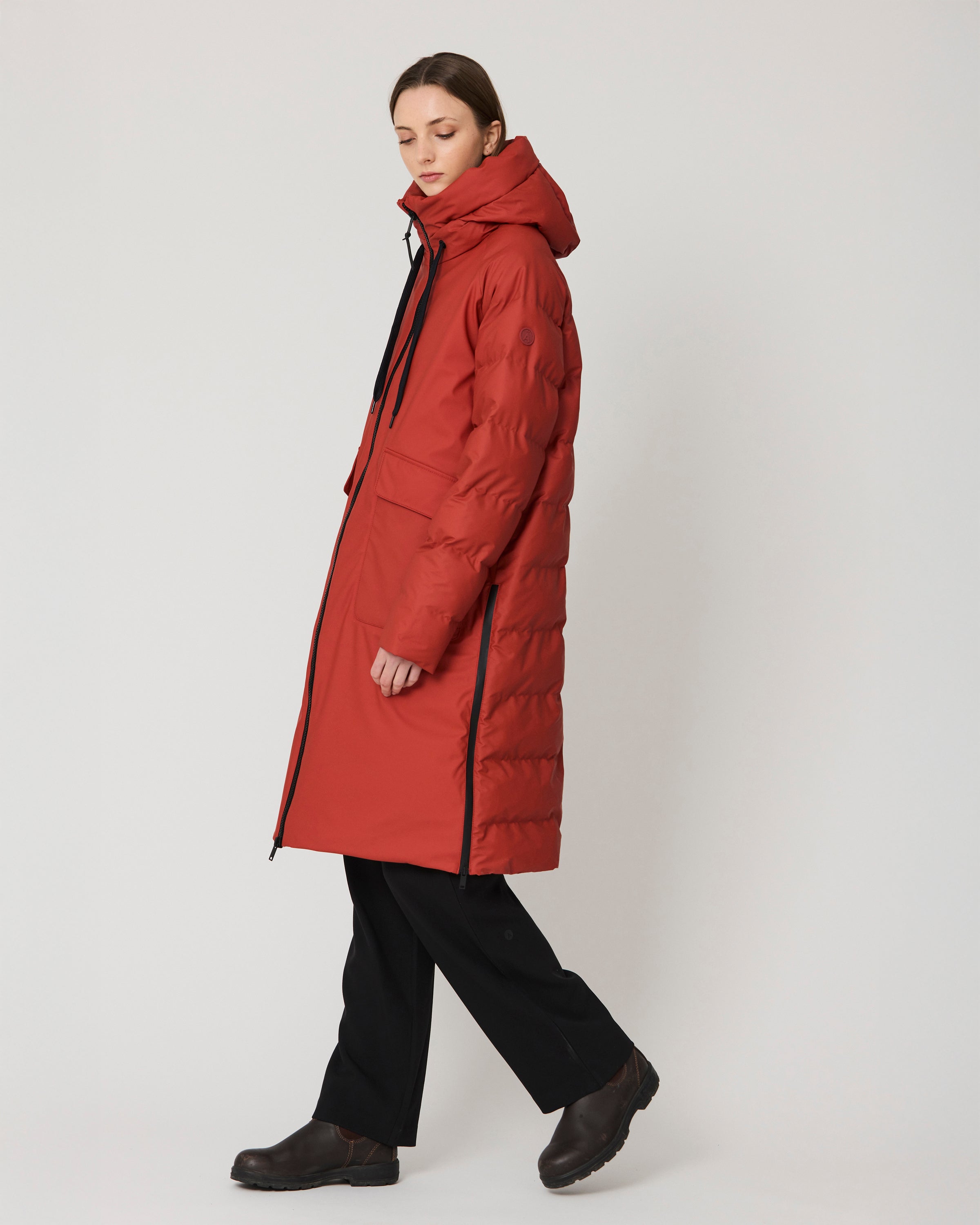 Rime Quilted Coat - Red Ochre