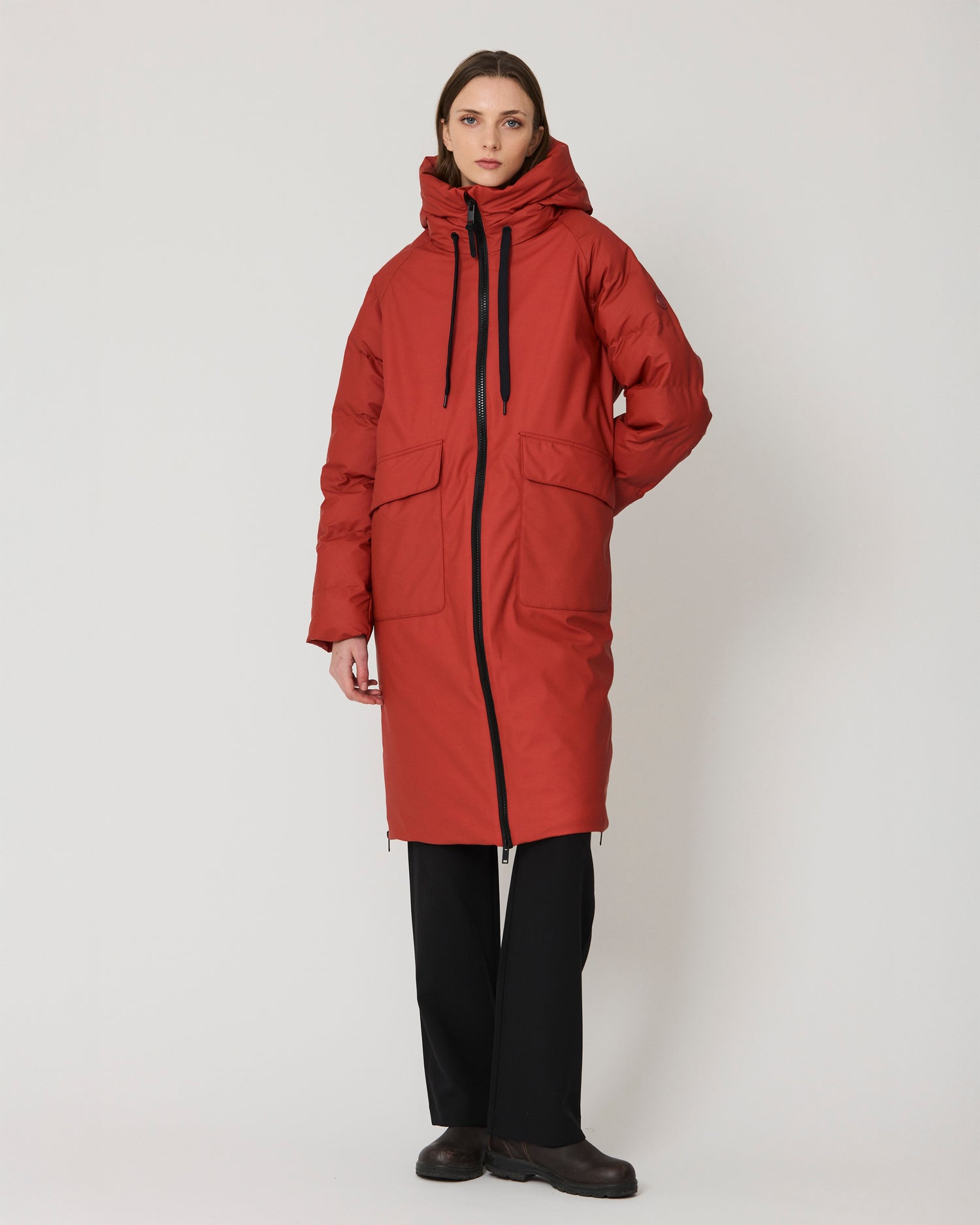 Rime Quilted Coat - Red Ochre