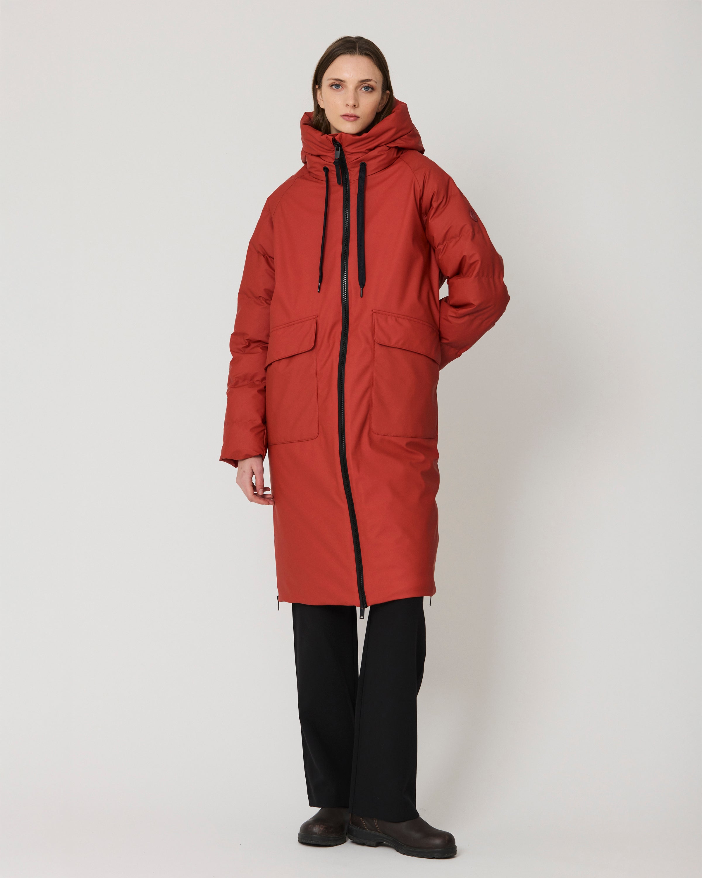 Rime Quilted Coat - Red Ochre