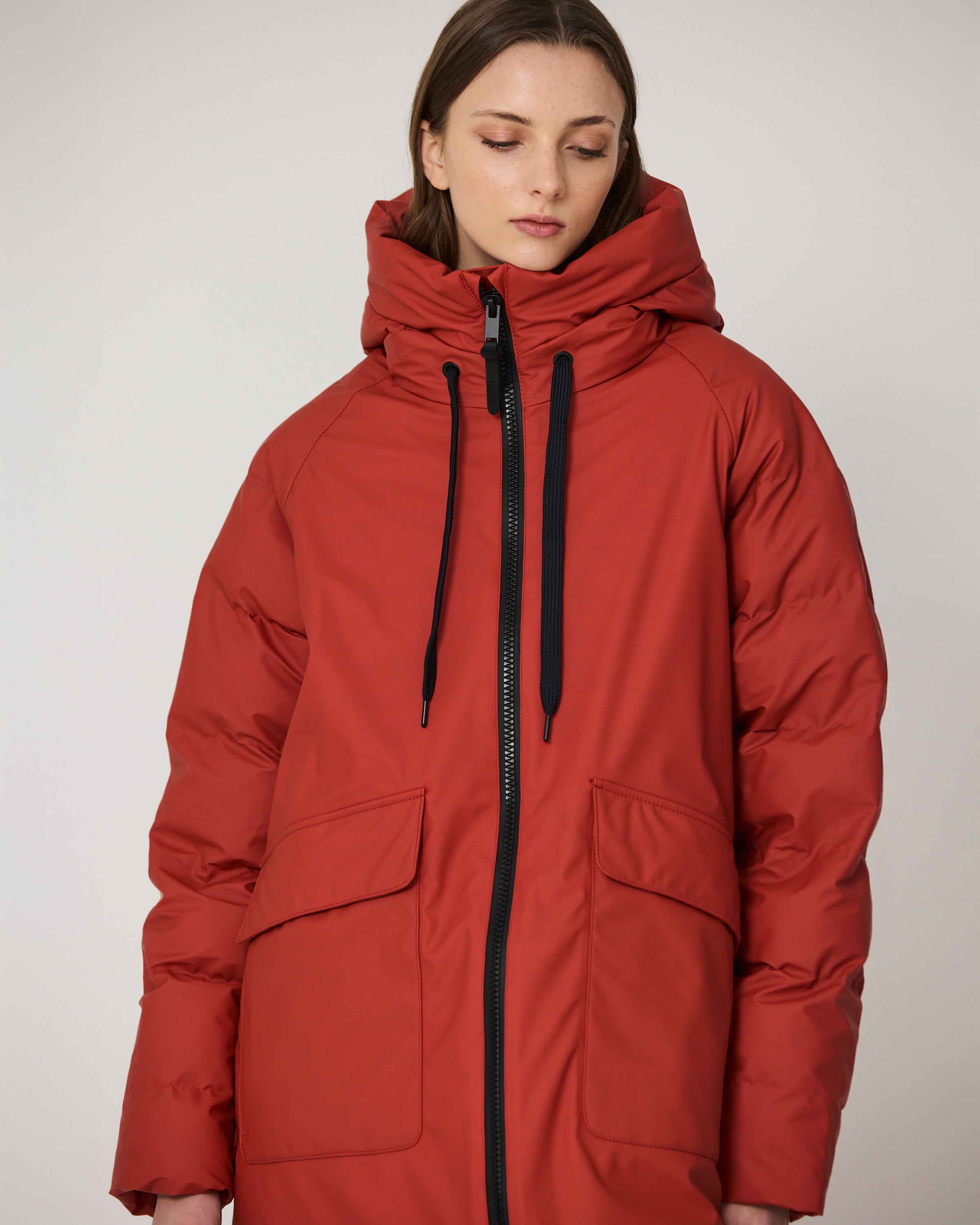 Rime Quilted Coat - Red Ochre
