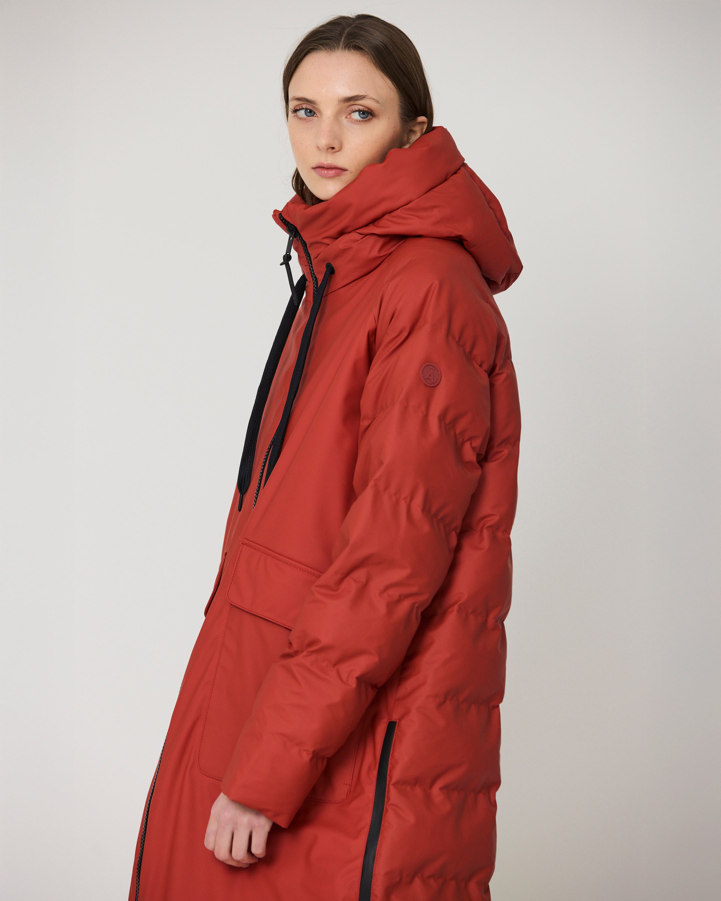 Rime Quilted Coat - Red Ochre