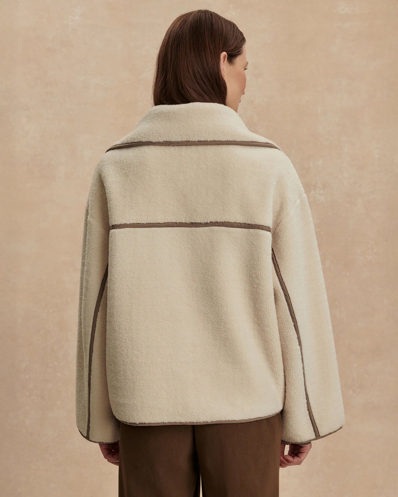Romane Boxy Sherpa Jacket - Sandshell